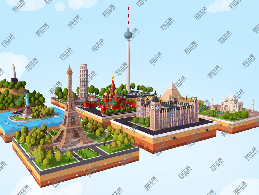 images/goods_img/2021040232/Polygonia Landmarks Low Poly Bundle model/3.jpg